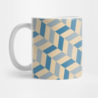 Herringbone scandi pattern in pastel blue and beige Mug